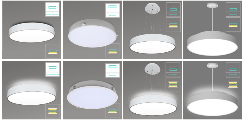 Cyanlite Lunar series architectural LED rounal panel lights